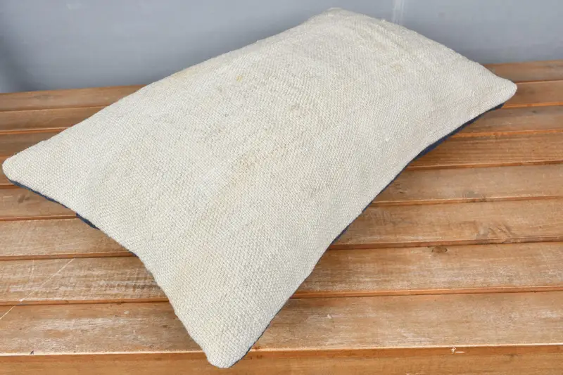 Kilim Pillow, Cushion Case, Natural Pillow Case, 12x20 Beige Pillow, Vintage Pillow, Anatolian Pillow Cover, Pastel Cushion Case, Pillow for Couch - 2