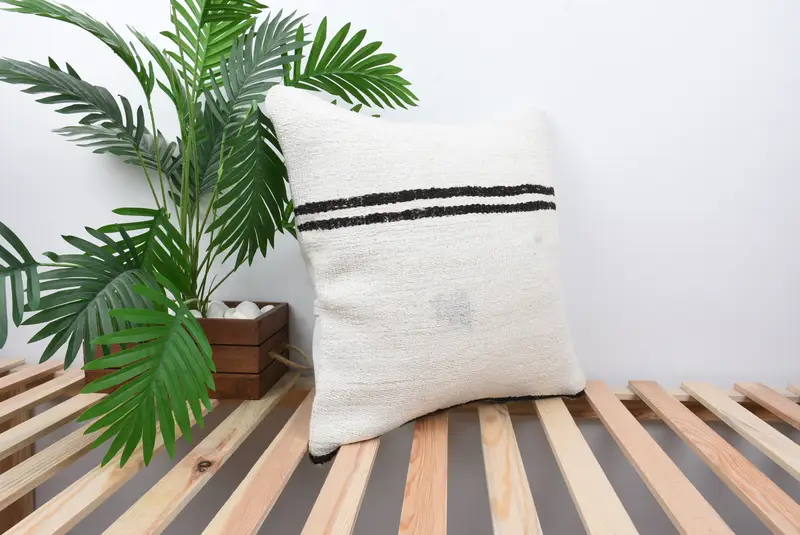 Pillow Sham, Muted Cushion Cover, 20x20 White Cushion Cover, Kilim Pillow Cover, Kilim Pillow, Home Decor Pillow, Colorful Cushion Case - 4