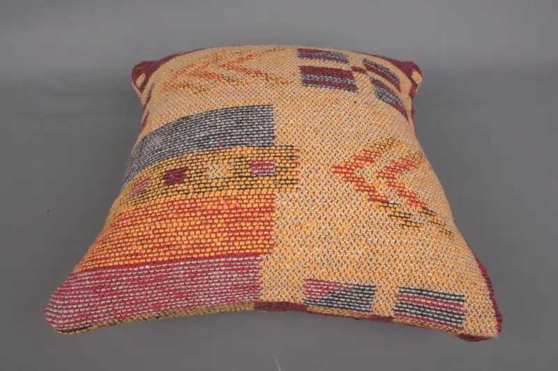 Authentic Pillow Case, Gift Pillow, Turkish Kilim Pillow, Cushion Cover, Nomadic Cushion Case, 14x14 Red Pillow Case, Kilim Pillow - 7