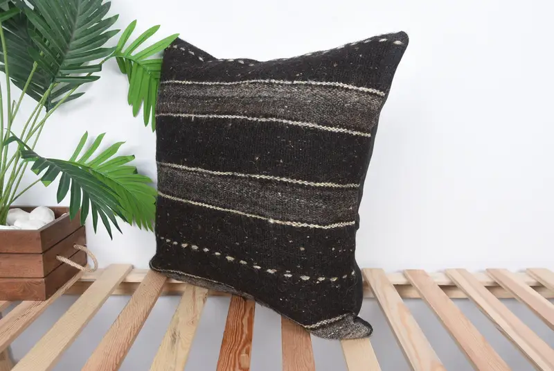 民族のキリムラグ枕、ギフト枕、卸売クッションケース、ボーホ枕のシャムカバー、枕、20x20茶色のクッションケース、アートデコ枕カバー - 5