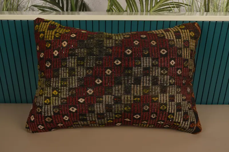 Throw Red Pillowcase, 16x24 inch Moroccan Pillow Cover - 1