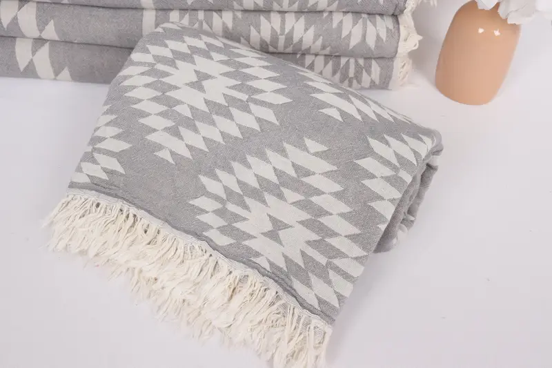 Organic Throw, Personalized Wedding Gift For Couple, Woven Blanket, Woven Throw Blanket, Aesthetic Blanket, Wedding Favors, 84x56 Cotton Kilim Towel - 4
