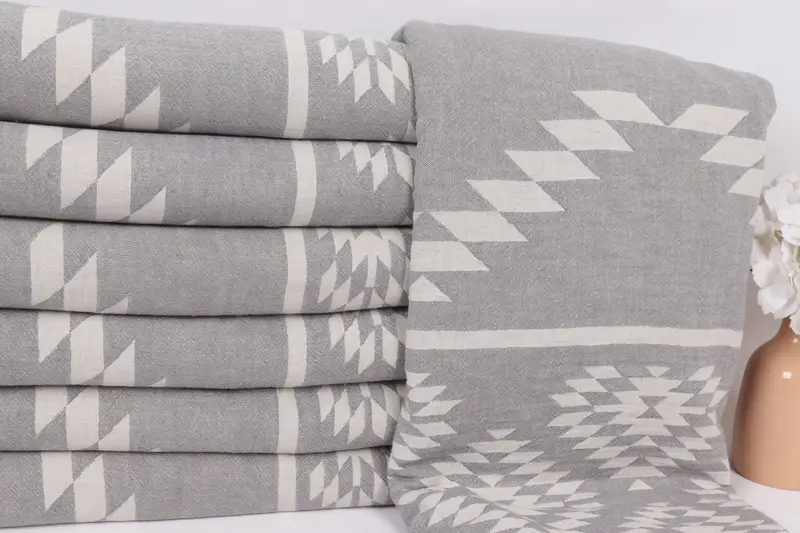 Organic Throw, Personalized Wedding Gift For Couple, Woven Blanket, Woven Throw Blanket, Aesthetic Blanket, Wedding Favors, 84x56 Cotton Kilim Towel - 2