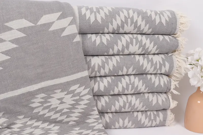 Organic Throw, Personalized Wedding Gift For Couple, Woven Blanket, Woven Throw Blanket, Aesthetic Blanket, Wedding Favors, 84x56 Cotton Kilim Towel - 1