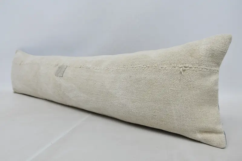 Vintage Kilim Pillow, Pillow Cover, Shabby Chic Pillow, Turkish Pillow, Vintage Kilim Throw Pillow, 12x48 Beige Cushion Case - 4