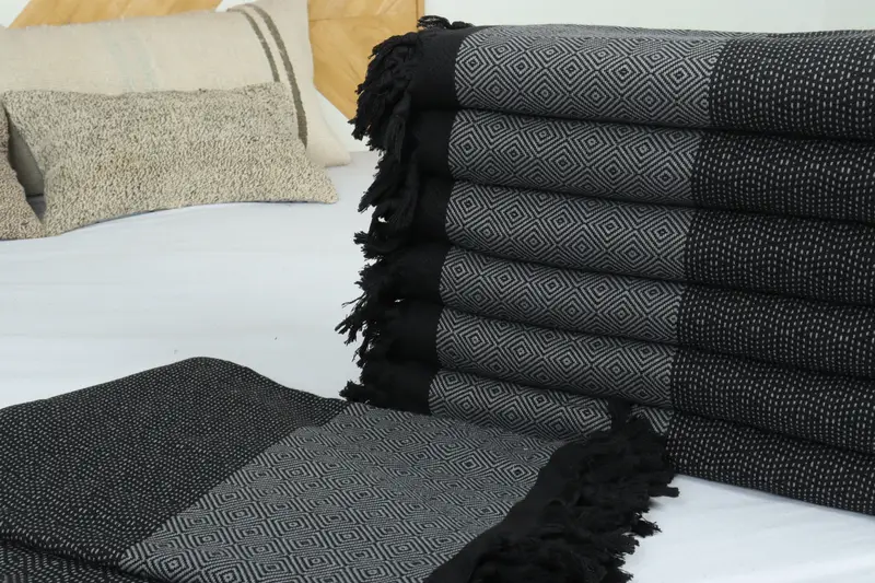 Turkish Towel Beach Blanket, 100x80 Cotton Diamond Towel, Bachelorette Party Favors, Throw Blanket, Housewarming Gift, Valentines Day Gift - 3