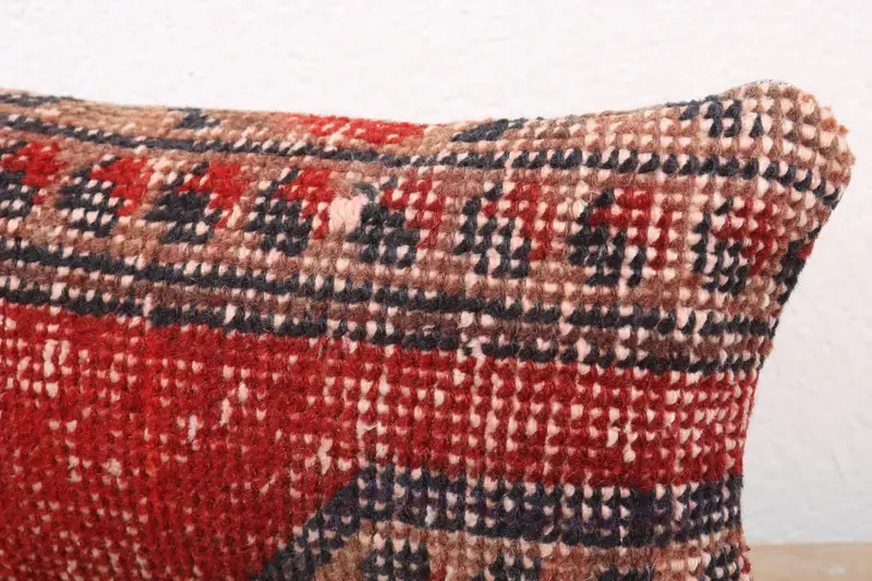 Lounge Throw Pillow Case, Kilim Cushion Sham, Wholesale Pillow, 8x16 Red Pillow Case, Cushion Cover, Pillow for Sofa, Turkish Kilim Pillow - 5