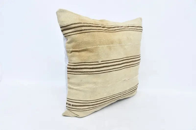 28x28 Beige Cushion Case, Chair Cushion, Turkish Pillow, Retro Throw Cushion, Kilim Pillow Cover, Pillow Cover, Vintage Kilim Pillow - 3