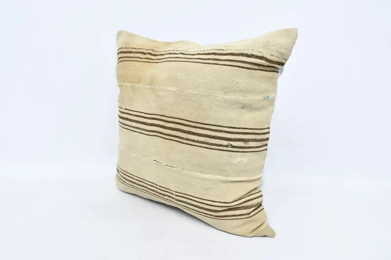 28x28 Beige Cushion Case, Chair Cushion, Turkish Pillow, Retro Throw Cushion, Kilim Pillow Cover, Pillow Cover, Vintage Kilim Pillow - 4