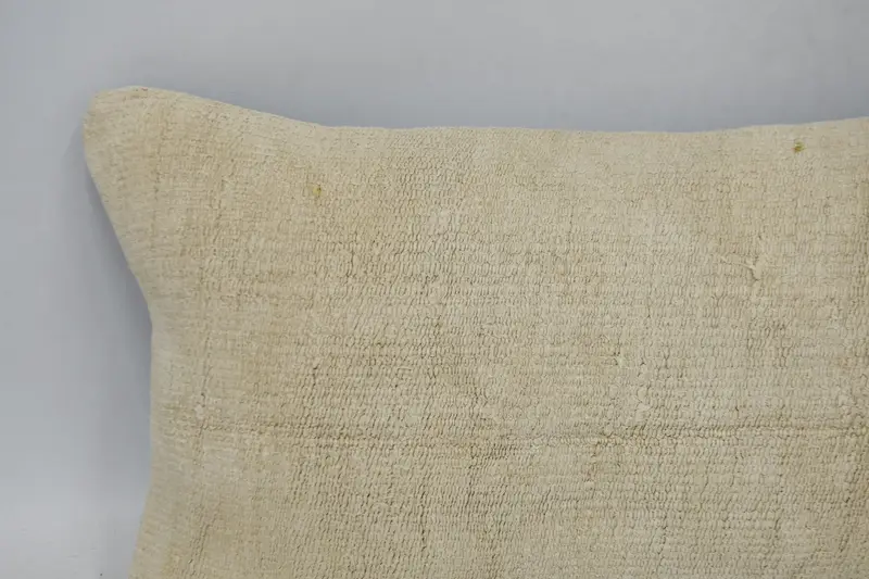 Pillow Sham, Gift Pillow, Handmade Rug Seat Cushion Case, Vintage Kilim Throw Pillow, Interior Designer Pillow, 12x36 Beige Cushion - 2