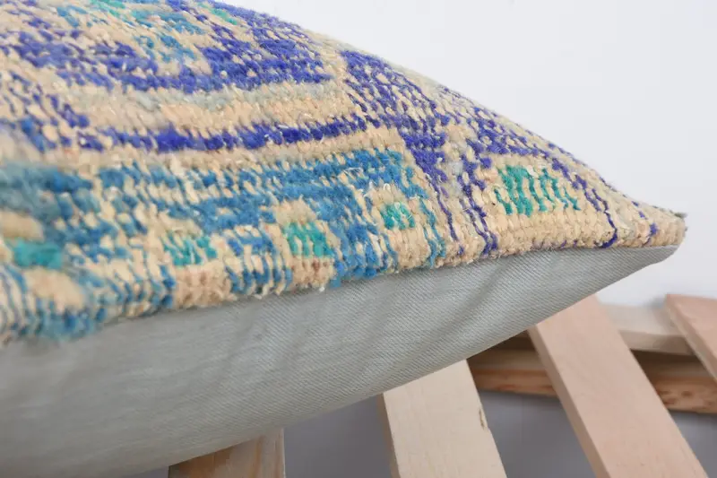 16x16 Blue Cushion Case, Kilim Pillow Cover, Throw Kilim Pillow, Pillow Sham, Lounge Throw Cushion Case, Nautical Throw Cushion, Home Decor Pillow - 7