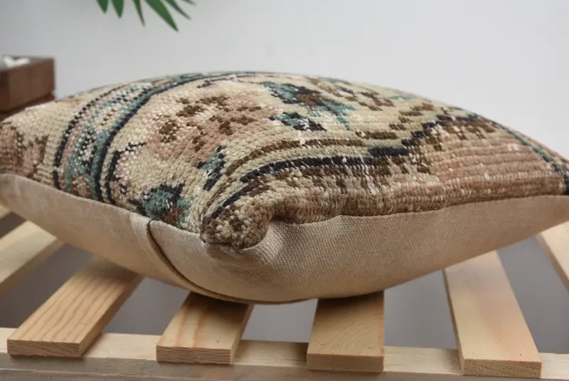 Kilim Pillow, Wholesale Pillow, 14x14 Beige Cushion Case, Yoga Cushion Cover, Interior Designer Pillow, Pillow, Pillow for Couch - 4