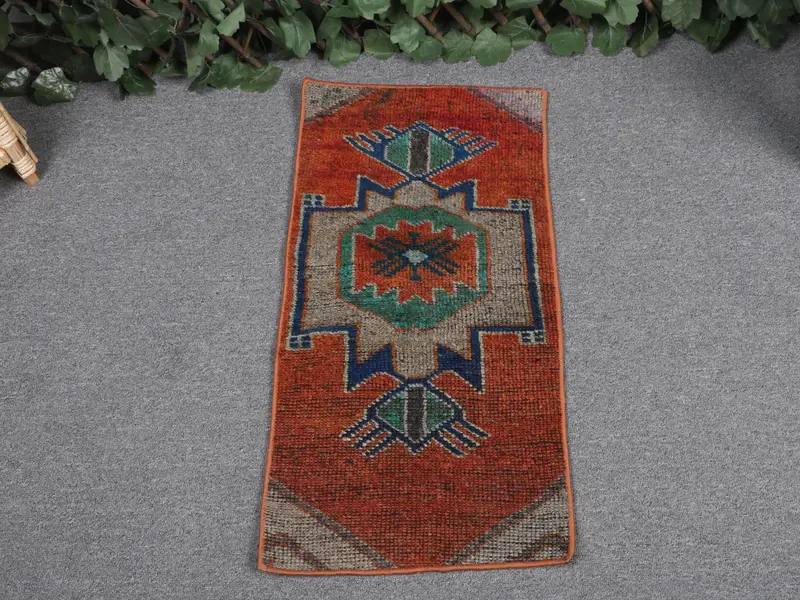 Orange Blue Camouflage Rug, 1.2x2.4 ft Chic Decor