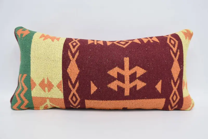 Geometric Red Throw Pillowcase, Holiday Decor Gift Cushion Cover - 1