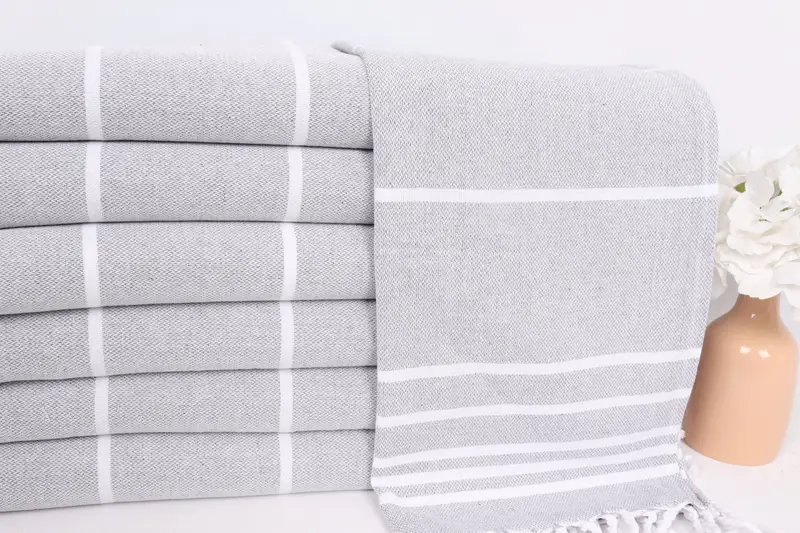 38x18 Cotton Striped Towel, Boyfriend Gift, Personalized Gift, Personalized Kitchen Towel, Valentines Day Gift For Him, Monogram Hand Towel - 2