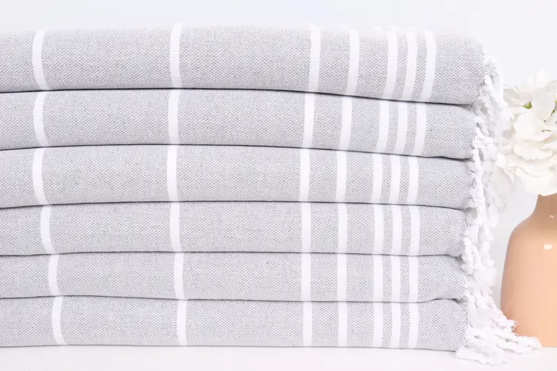 38x18 Cotton Striped Towel, Boyfriend Gift, Personalized Gift, Personalized Kitchen Towel, Valentines Day Gift For Him, Monogram Hand Towel - 3