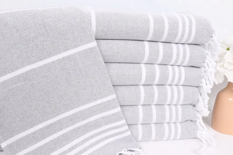 38x18 Cotton Striped Towel, Boyfriend Gift, Personalized Gift, Personalized Kitchen Towel, Valentines Day Gift For Him, Monogram Hand Towel - 1