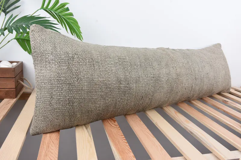 Interior Designer Pillow, Bench Pillow Sham, Cushion Cover, Home Decor Pillow, 12x43 Brown Cushion, Vintage Pillow, Seat Cushion Cover - 4