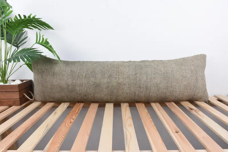 Interior Designer Pillow, Bench Pillow Sham, Cushion Cover, Home Decor Pillow, 12x43 Brown Cushion, Vintage Pillow, Seat Cushion Cover - 1
