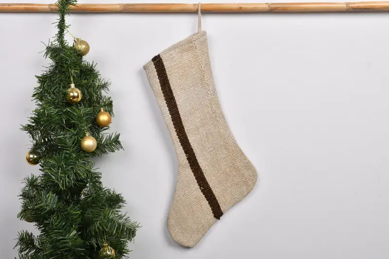 Şenlikli 7 İnç Noel Süsleri Desen Çorabı, Dekoratif Noel Çorabı