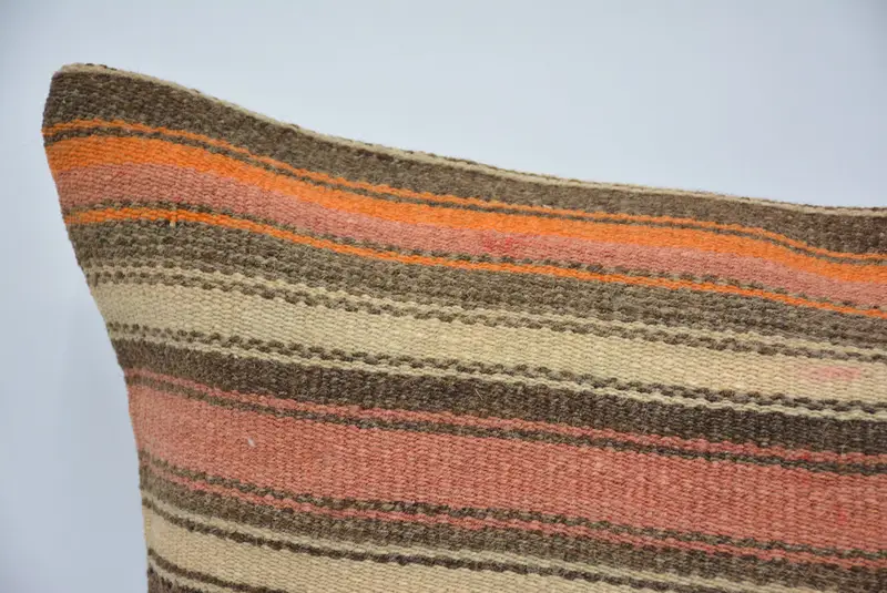 Bench Pillow, Boho Pillow Sham Cover, Cushion Case, Gift Pillow, Toss Cushion, Throw Kilim Pillow, Farmhouse Cushion Case, 20x28 Beige Cushion Cover - 2