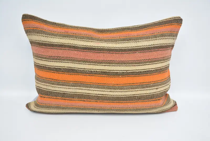 Bench Pillow, Boho Pillow Sham Cover, Cushion Case, Gift Pillow, Toss Cushion, Throw Kilim Pillow, Farmhouse Cushion Case, 20x28 Beige Cushion Cover - 1