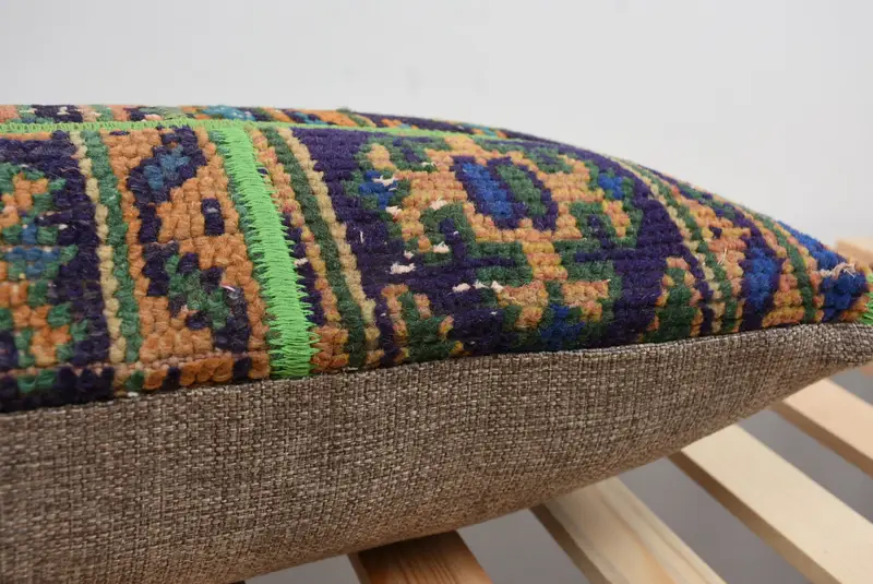 Pillow for Sofa, Pillow for Couch, Antique Pillows, Decorative Bolster Pillow, Cushion Cover, 12x24 Green Pillow Case, Boho Throw Pillow Sham - 7