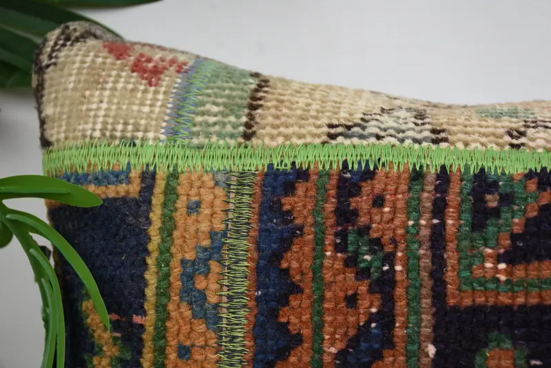 Pillow for Sofa, Pillow for Couch, Antique Pillows, Decorative Bolster Pillow, Cushion Cover, 12x24 Green Pillow Case, Boho Throw Pillow Sham - 2