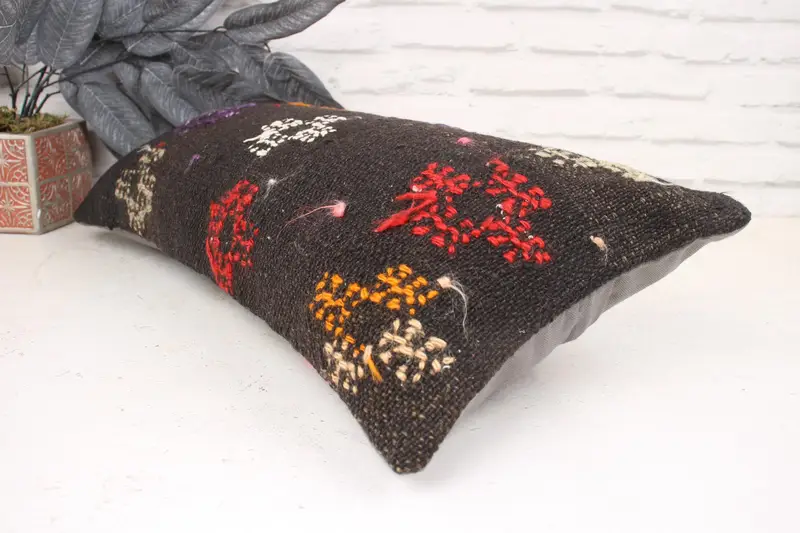 Cushion, Tribal Cushion, 12x24 Brown Pillow, Vintage Kilim Throw Pillow, Pillow for Sofa, Bohemian Cushion Cushion Case, Kilim Cushion Sham - 6