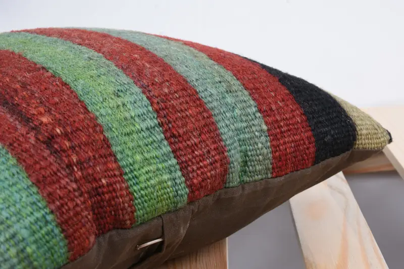 Pillow Cover, Sustainable Pillow, Kilim Pillow, 12x12 Red Cushion Case, Accent Cushion Case, Vintage Kilim Pillow, Vintage Kilim Throw Pillow - 7