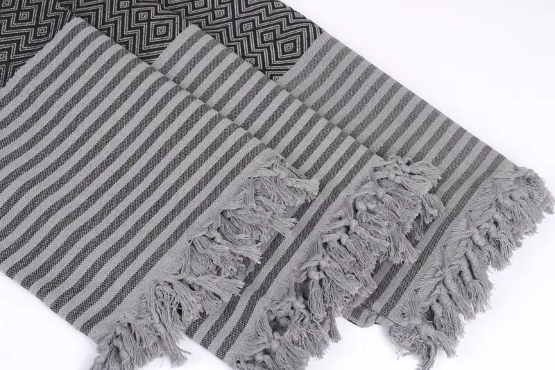 Aesthetic Blanket, Woven Throw Blanket, Turkish Blanket Queen, 104x80 Cotton Diamond Towel, Spa Gift, Bachelorette Gifts, Turkish Blanket - 7