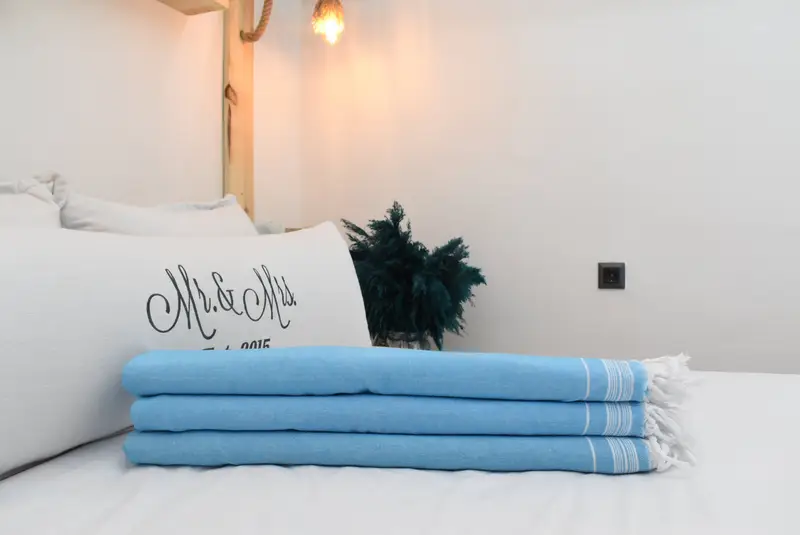 Decorative Bedspread, Beach Theme Wedding Gift, Gift For Best Friend, 92x56 Cotton Striped Towel, Bridesmaid Gifts, Wedding Favors, Turkish Blanket - 1