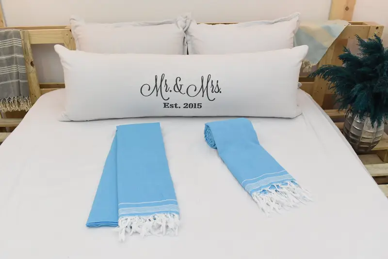Decorative Bedspread, Beach Theme Wedding Gift, Gift For Best Friend, 92x56 Cotton Striped Towel, Bridesmaid Gifts, Wedding Favors, Turkish Blanket - 3