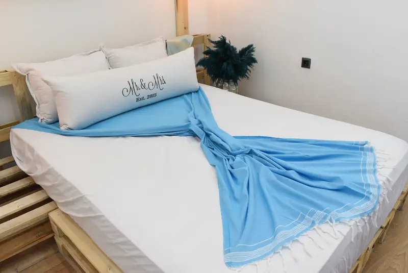 Decorative Bedspread, Beach Theme Wedding Gift, Gift For Best Friend, 92x56 Cotton Striped Towel, Bridesmaid Gifts, Wedding Favors, Turkish Blanket - 7