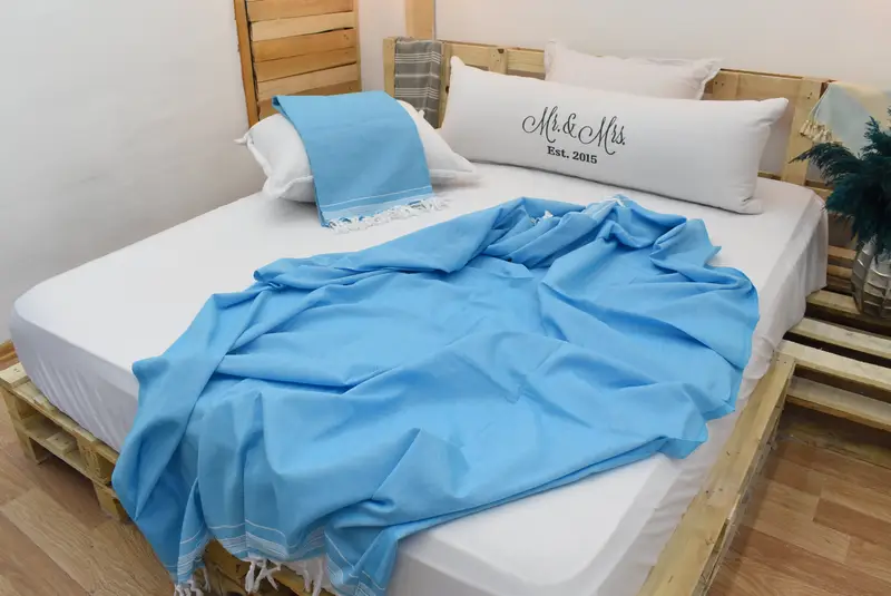 Decorative Bedspread, Beach Theme Wedding Gift, Gift For Best Friend, 92x56 Cotton Striped Towel, Bridesmaid Gifts, Wedding Favors, Turkish Blanket - 8
