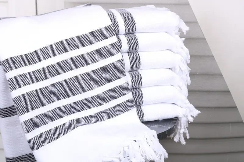 Personalized Halloween Blanket Chevron Towel Black, 40x71 Inches