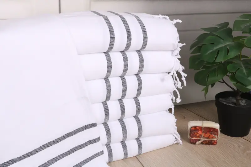 Kitchen Towel, Bathroom Towels, 40x20 Cotton Striped Towel, Gift For Wedding Day, Gift For Mom, Organic Towel, Guest Towel, Personalized Gifts - 1