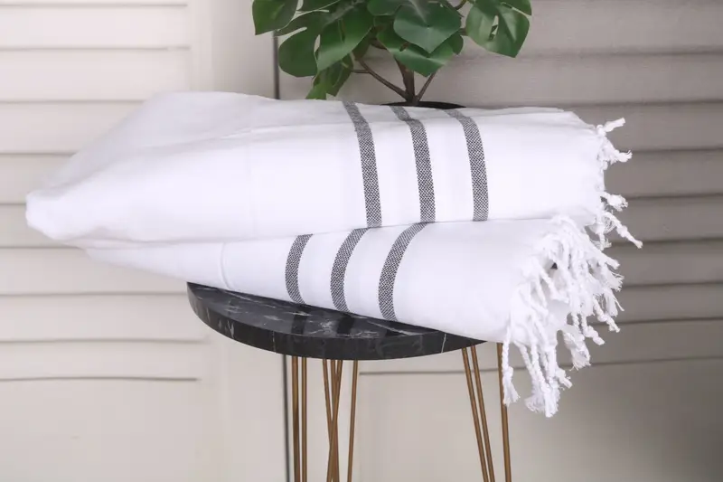 Kitchen Towel, Bathroom Towels, 40x20 Cotton Striped Towel, Gift For Wedding Day, Gift For Mom, Organic Towel, Guest Towel, Personalized Gifts - 3