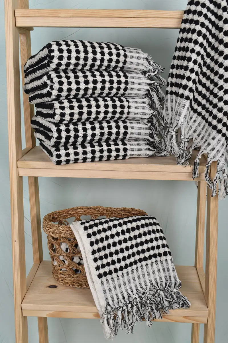 40x20 Cotton Pom Pom Towel, Bridal Shower Gift, Kitchen Towel, Bathroom Hand Towel, Monogram Kitchen Towel, Personalized Gift, Bridesmaid Gift - 3