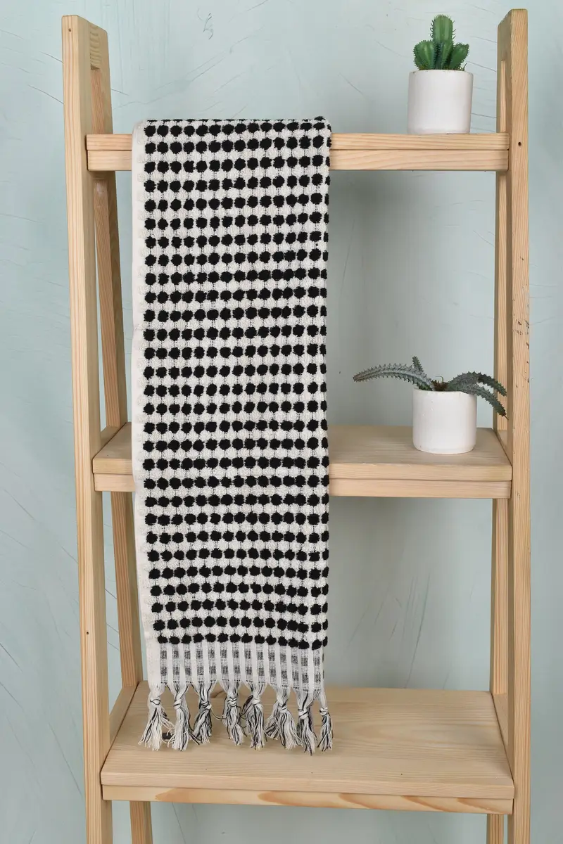 40x20 Cotton Pom Pom Towel, Bridal Shower Gift, Kitchen Towel, Bathroom Hand Towel, Monogram Kitchen Towel, Personalized Gift, Bridesmaid Gift - 8
