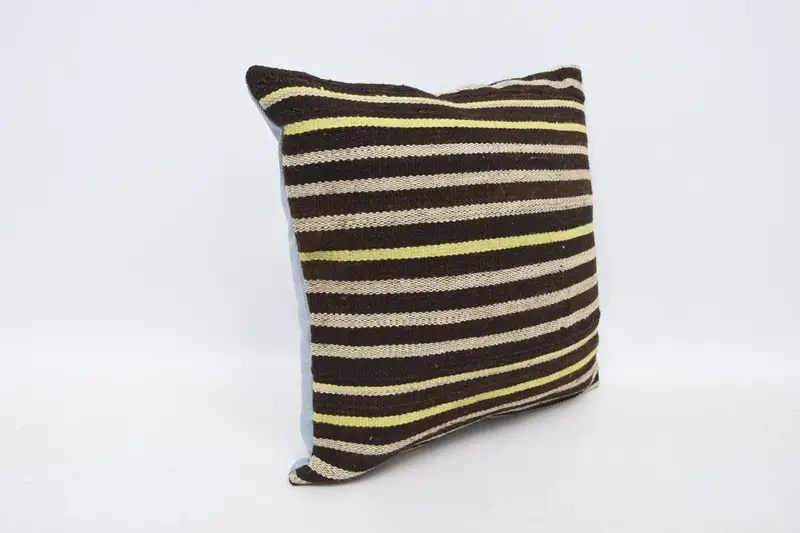 14x14 Brown Pillow, Kilim Cushion Sham, Accent Throw Pillow Cover, Kilim Pillow Cover, Car Pillow, Cushion, Boho Pillow Sham Cover - 3