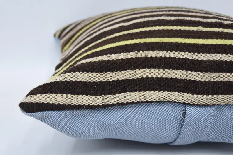14x14 Brown Pillow, Kilim Cushion Sham, Accent Throw Pillow Cover, Kilim Pillow Cover, Car Pillow, Cushion, Boho Pillow Sham Cover - 5