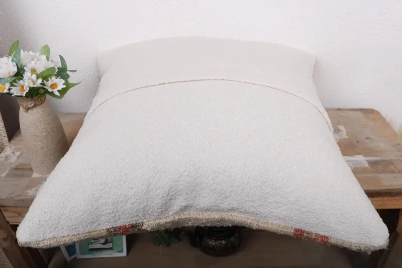 18x18 White Pillow Sham, Home Decor Pillow, Shabby Chic Cushion Cover, Pillow, Ethnical Kilim Rug Pillow, Interior Designer Pillow - 7