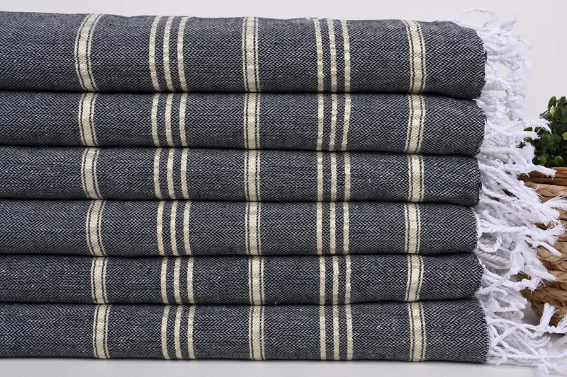 Monogram el havlu, 40x24 pamuklu çizgili havlu, Türk havlu monogram, Türk el havlu, Türk çay havlu, monogram yemek havlu, tatil havlu - 2