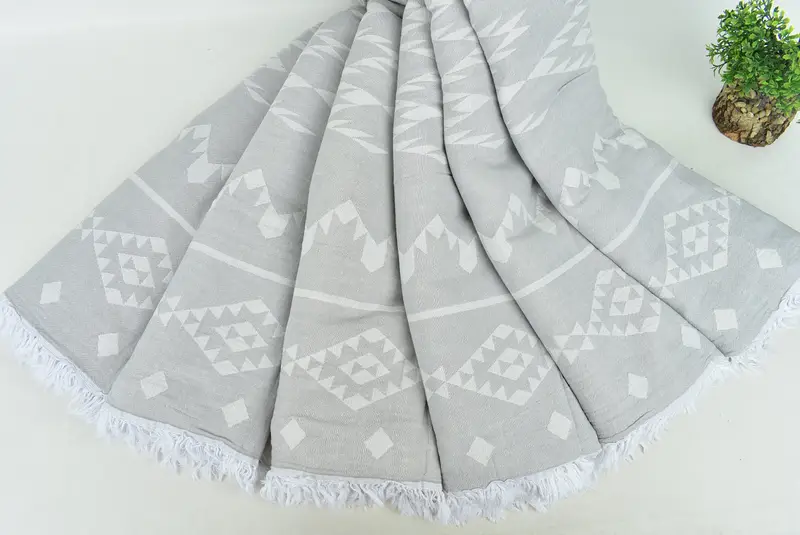 Woven Blanket, Wedding Day Gift For Bride, 70x60 Cotton Geometric Towel, Housewarming Gift, Bachelorette Party Gifts For Bride, Personalized Gifts - 5