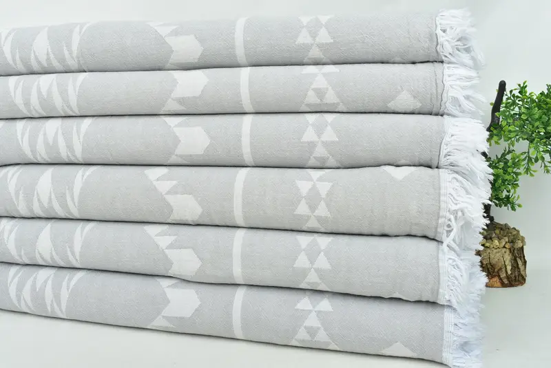 Woven Blanket, Wedding Day Gift For Bride, 70x60 Cotton Geometric Towel, Housewarming Gift, Bachelorette Party Gifts For Bride, Personalized Gifts - 4