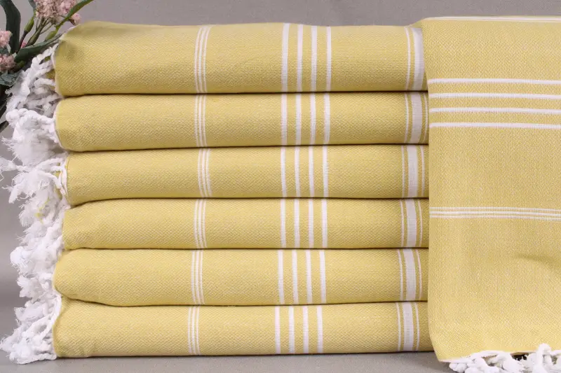 Turkish Towel Personalized Lemon Yellow Striped, 40x71 Inches
