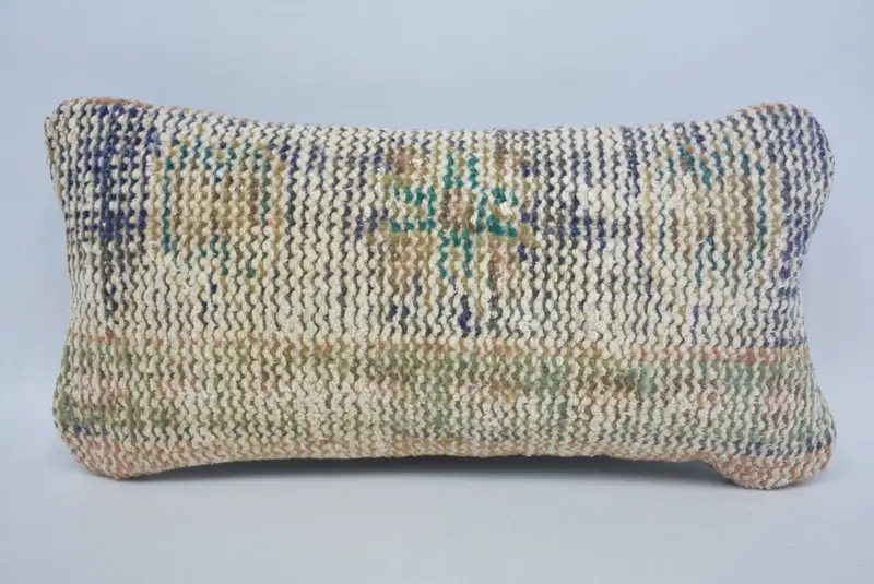 Pillow Sham, Gift Pillow, Boho Pillow, Kilim Cushion Sham, Hippie Throw Cushion Case, 8x16 Blue Pillow Case, Meditation Pillow Case - 1