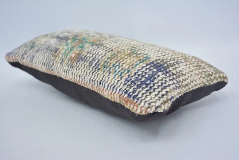 Pillow Sham, Gift Pillow, Boho Pillow, Kilim Cushion Sham, Hippie Throw Cushion Case, 8x16 Blue Pillow Case, Meditation Pillow Case - 6