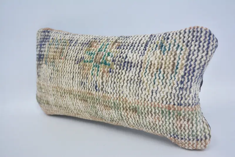Pillow Sham, Gift Pillow, Boho Pillow, Kilim Cushion Sham, Hippie Throw Cushion Case, 8x16 Blue Pillow Case, Meditation Pillow Case - 4